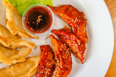 Pan-Fried Kimchi Dumpling Recipe Image