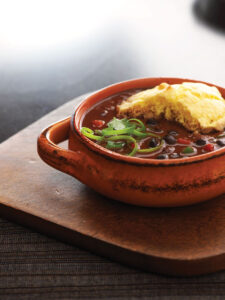 Black Bean Chili Recipe with Cornbread Image